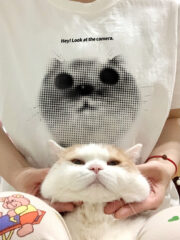 Custom pet T-shirts, short-sleeved cotton shirts with dog and cat photos - 图片 2
