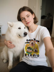 Custom pet T-shirts, short-sleeved cotton shirts with dog and cat photos - 图片 2
