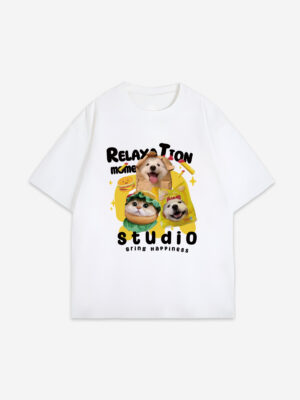 Customized Cute Pet Casual T-Shirt - white, 2XL